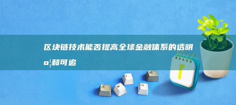 区块链技术能否提高全球金融体系的透明度和可追溯性？